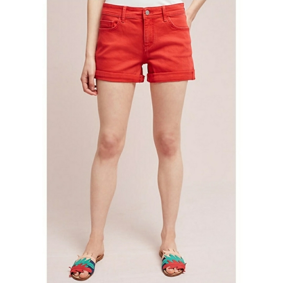 Anthropologie Pilcro Red Hyphen Denim Shorts - Picture 3 of 11